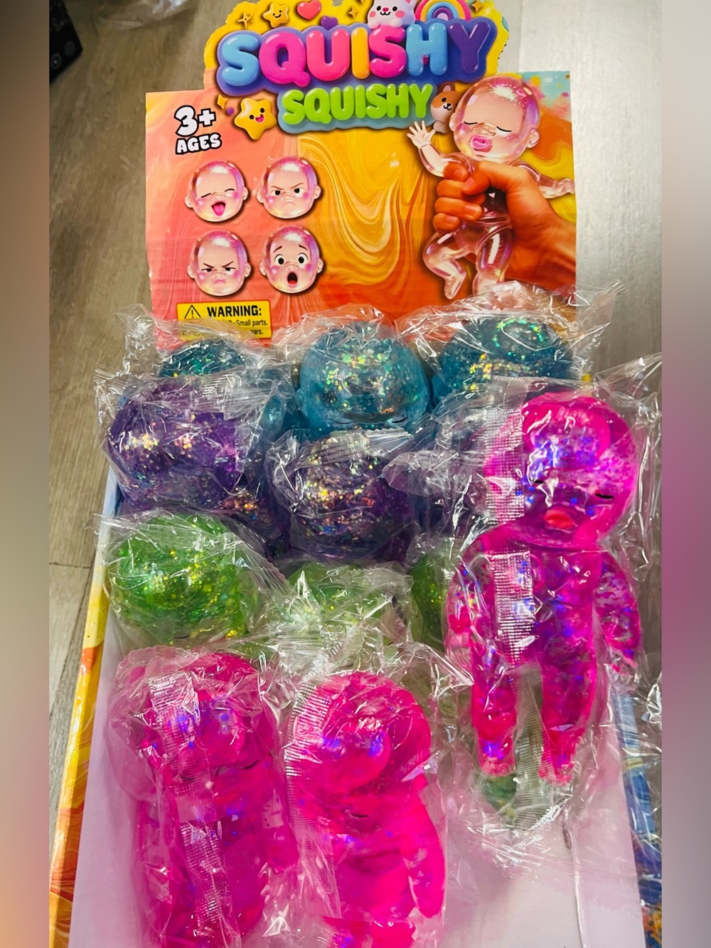 Glitter Stretch Baby Toy - Pink, Purple, Blue, Green